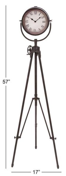 Deco Marche Black Tall Tripod Clock-2