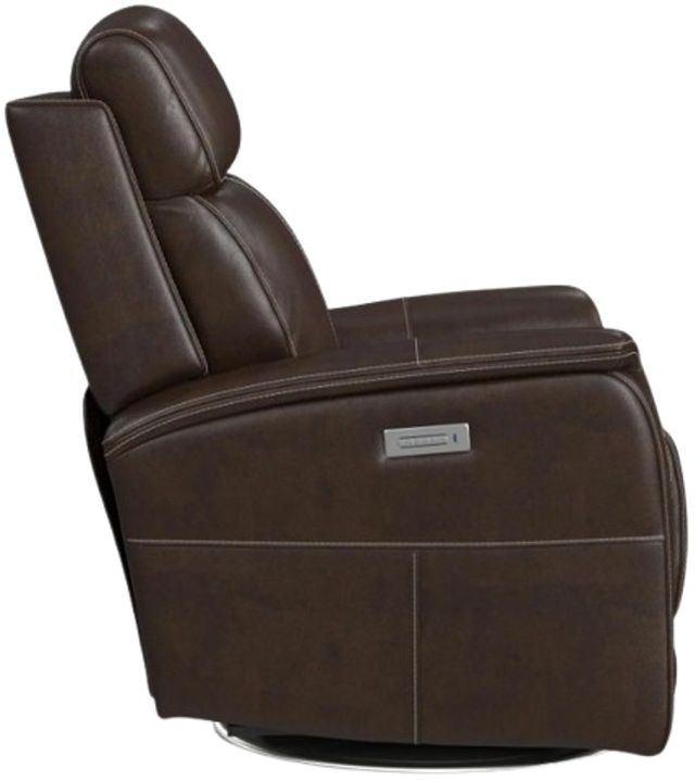 Flexsteel® View Chocolate Power Swivel Recliner with Power Headrest-3