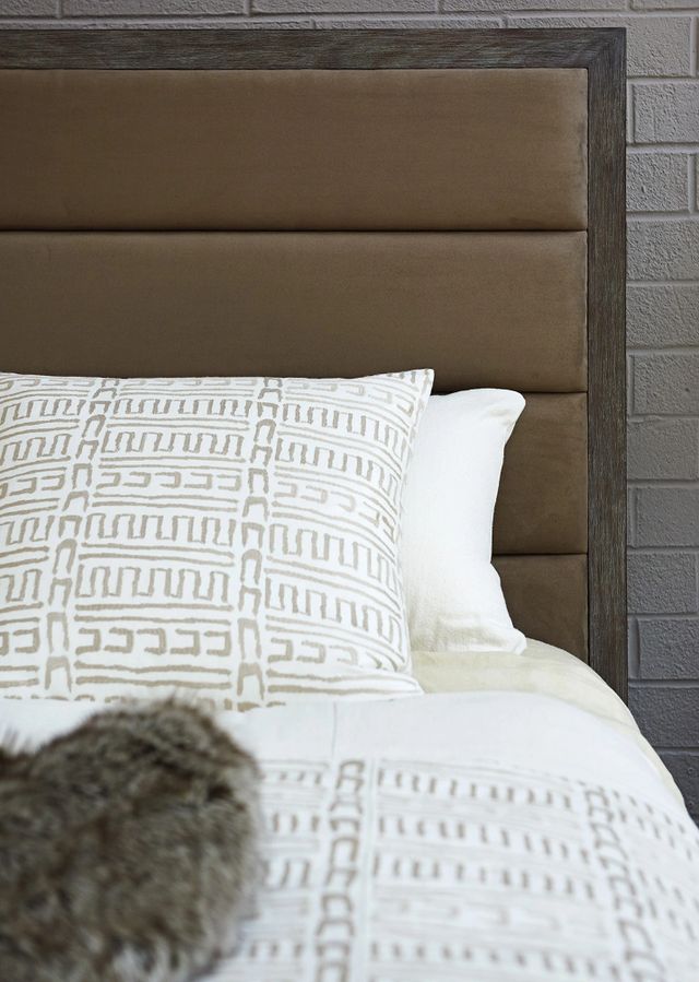 Lexington Home Santana Gramercy Cerused Gray/Mocha Brown California King Upholstered  Headboard-2