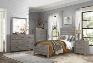 Mazin Furniture Waldorf Dark Gray Twin Bed-2
