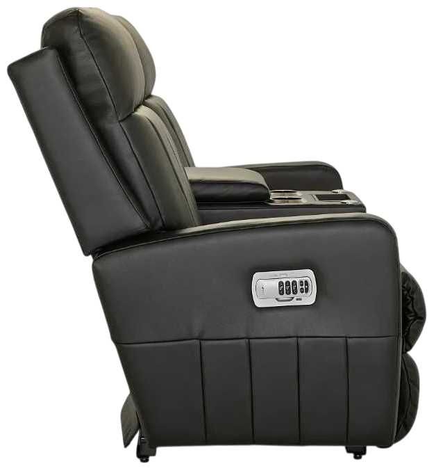 La-Z-Boy® Finley Onyx Leather Power Wall Reclining Loveseat with Console and Headrest-3
