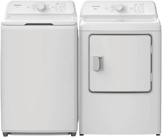Frigidaire® White Agitator Top Load Washer and Front Load Electric Dryer Laundry Pairing-0