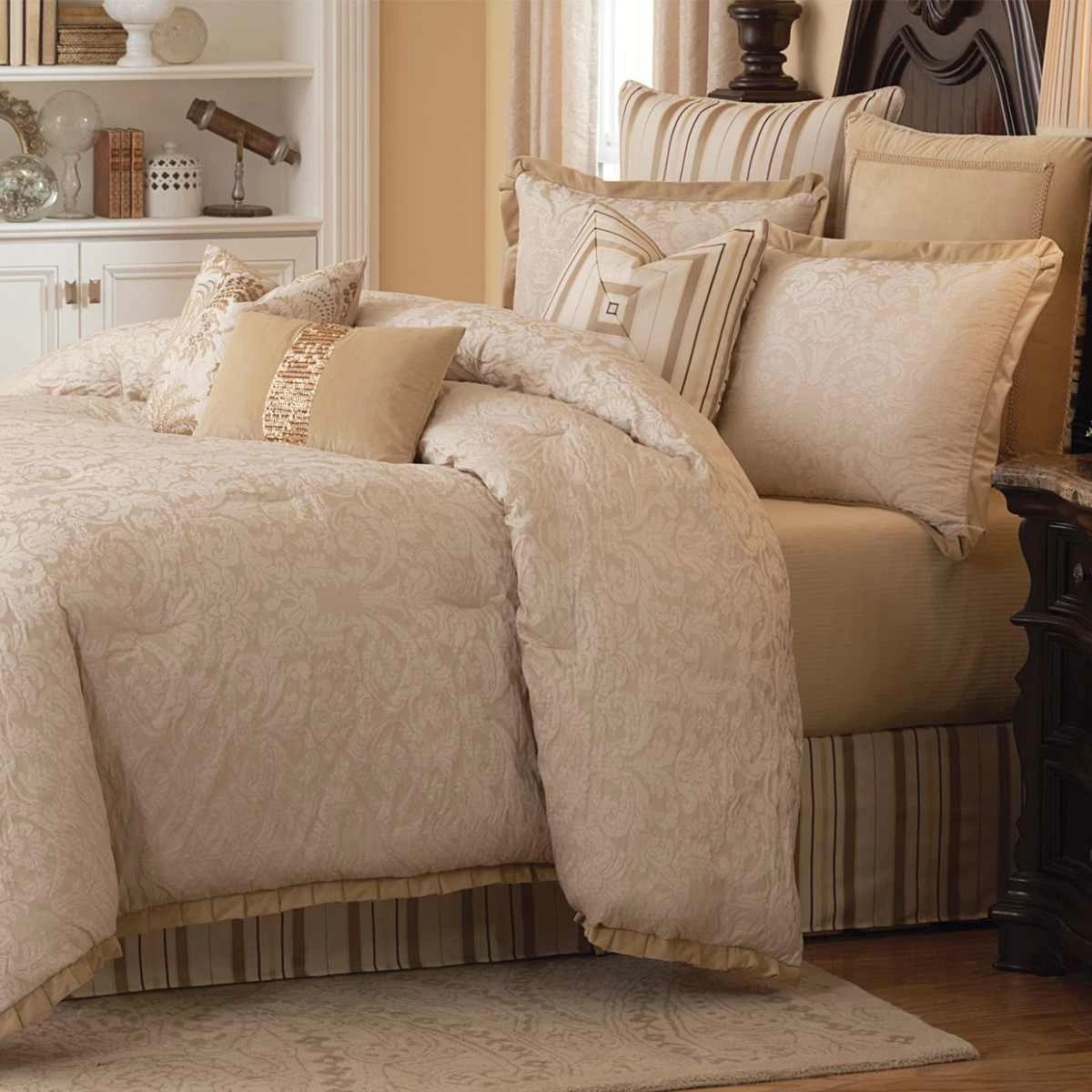 Michael Amini® Carlton 9-Piece Ivory Queen Comforter Set