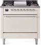 Ilve® Nostalgie II Series 36" Antique White Pro Style Dual Fuel Range-0