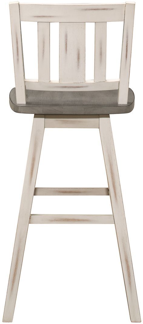 Mazin Furniture Amsonia Distressed Gray/White Gray Swivel Bar Chair-3
