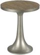 Hammary® Timber Forge Light Brown Round Chairside Table with Aged Natural Silver Base-0