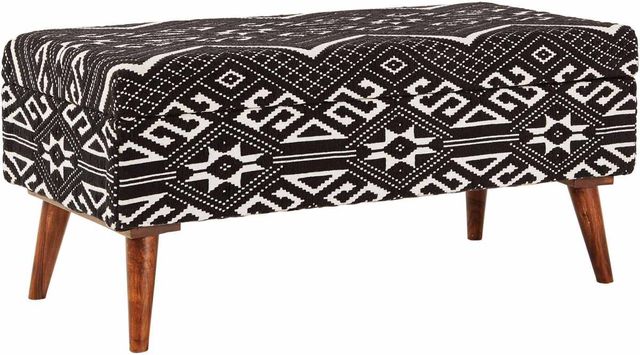 Coaster® Cababi Black/White Upholstered Storage Bench-2