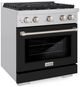 ZLINE 30" Stainless Steel Pro Style Gas Range with Black Matte Door-3