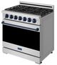 Thor Kitchen Gordon Ramsay Collection 36" Stainless Steel Pro Style Liquid Propane Range with Precision Knob Control and Blue Trim-3