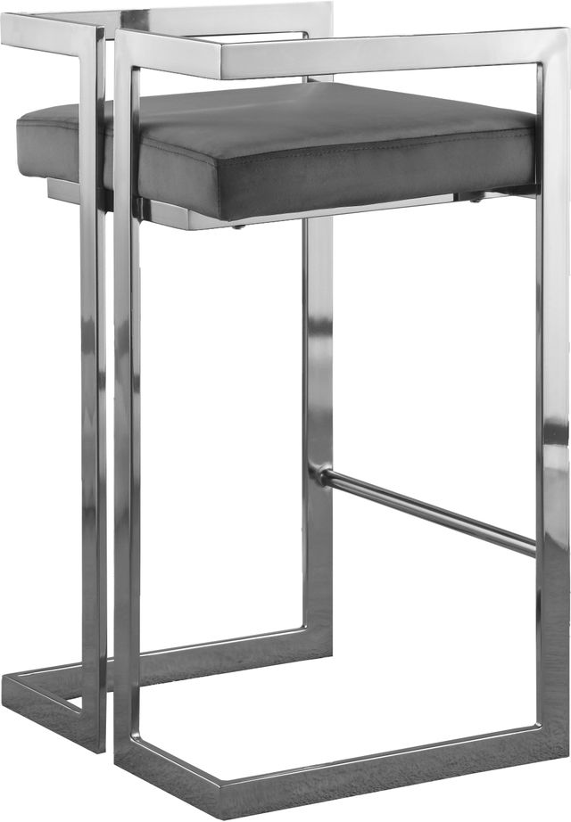 Meridian Furniture Ezra Gray Velvet Counter Stool-1