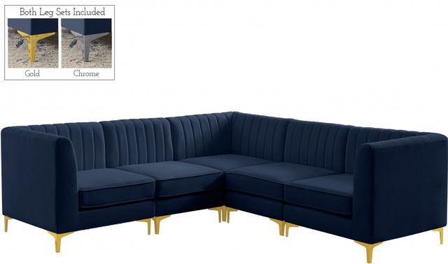 Meridian Furniture Alina Navy Velvet Modular Sectional-0