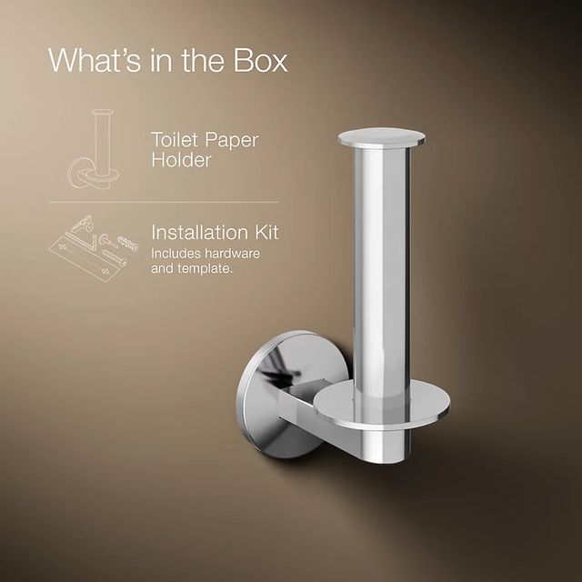 KOHLER® Components® Polished Chrome Vertical Toilet Paper Holder-3