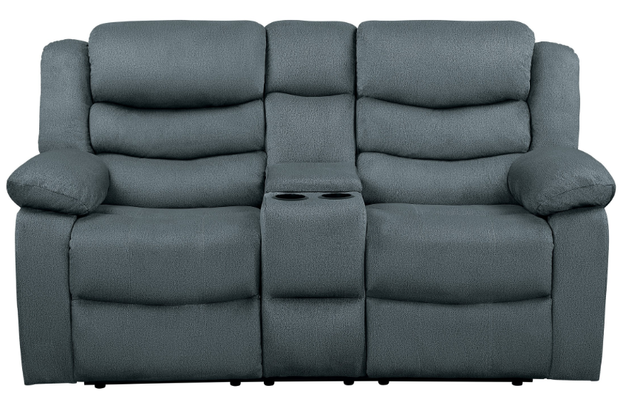 Homelegance® Discus Gray Reclining Loveseat with Center Console-1