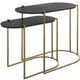 Uttermost® Aztec 2-Piece Ebony Nesting Table Set with Antique Brass Frame-0
