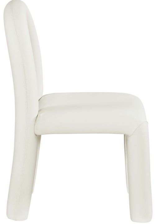 Meridian Furniture Amari Cream Leather Upholstered Dining Chair-2