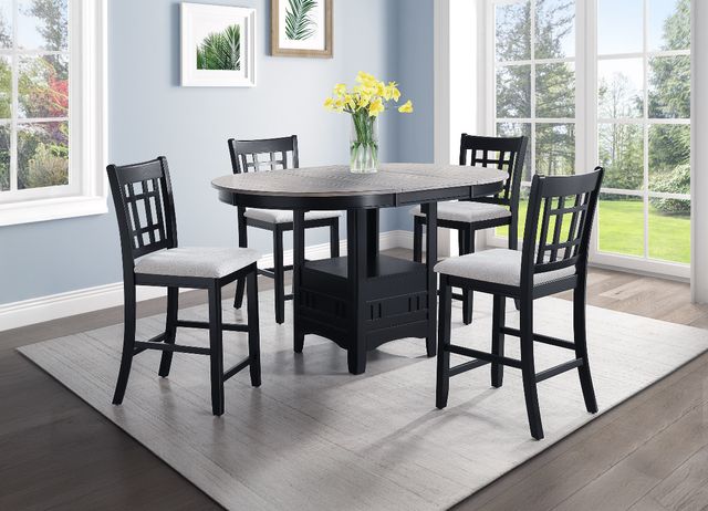 Crown Mark Hartwell Black/Light Gray Counter Table-1
