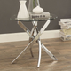 Furniture of America® Laila Glass Top End Table with Chrome Cross Legs-2