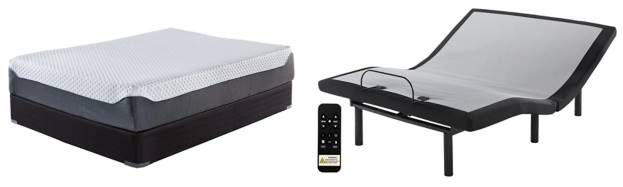 Sierra Sleep® by Ashley® Chime Elite 2-Piece 12" Memory Foam and Better Adjustable Base Queen Mattress Set-0