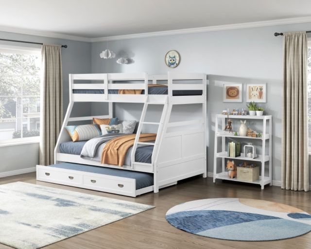 Homelegance® Sloane White Twin/Full Bunk Bed-1