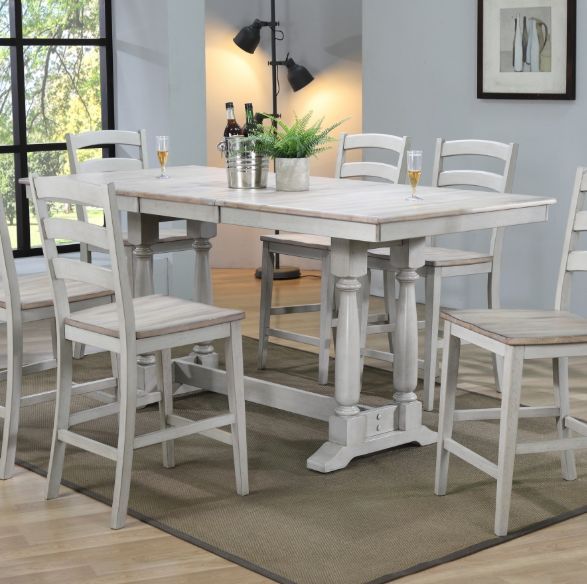 Winners Only® Ridgewood Oat Top Counter Dining Table with Gray Base-1