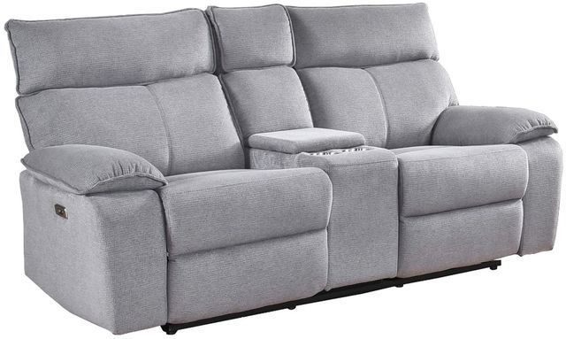 Mazin Furniture Casper Grey Power Double Reclining Loveseat with Console-0