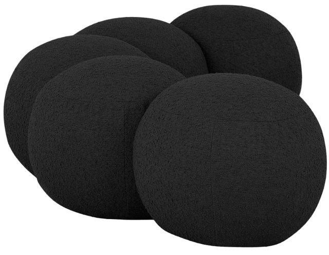 Meridian Furniture Apollo Black 75" Boucle Fabric Upholstered Bench-2