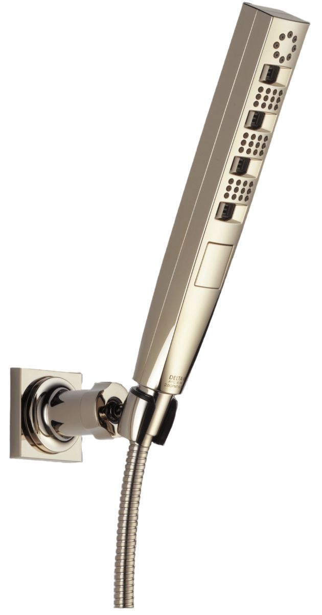 Delta Universal Showering Polished Nickel H2Okinetic® 4-Setting Wall Mount Hand Shower-0