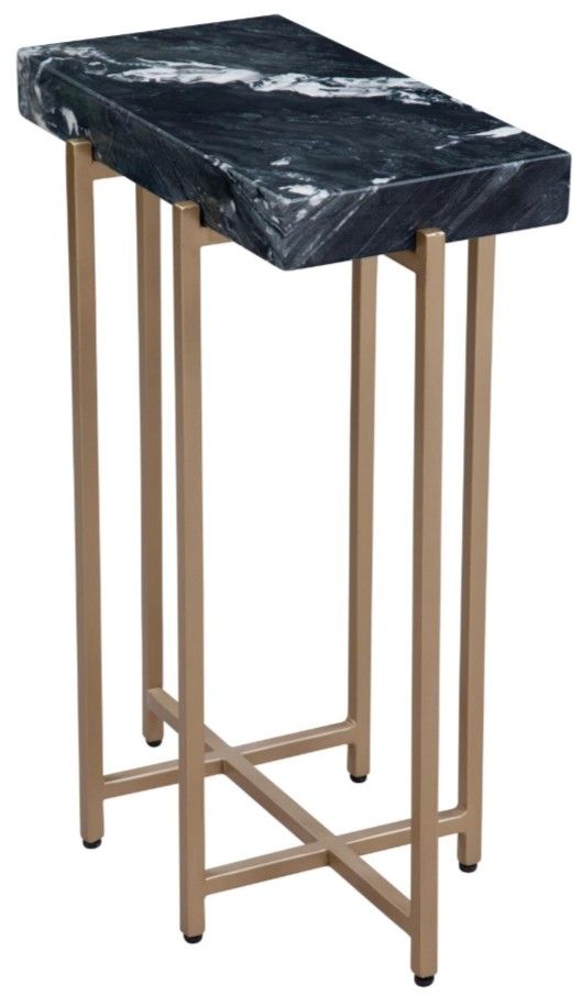 Martin Svensson View Point Black End Table with Gold Base-1