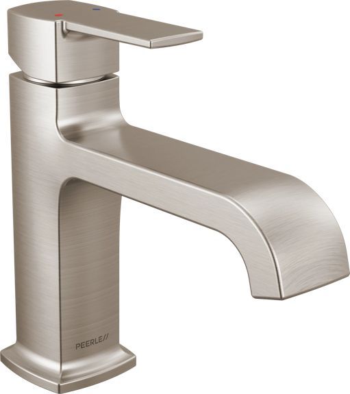 Peerless Ezra® Brushed Nickel 6" Single Handle Curved Spout Lavatory Faucet-0