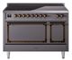 Ilve® Nostalgie II Noblesse 48'' Graphite Matte Pro Style Induction Range with Burnished Trim-0