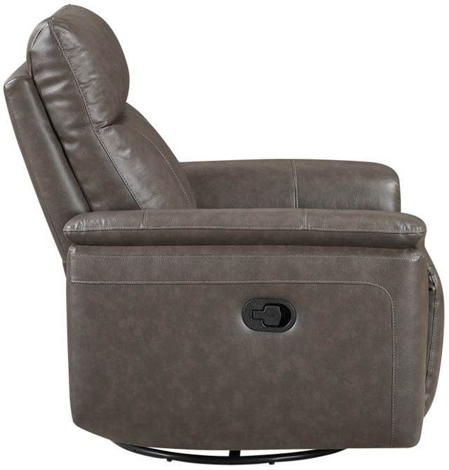 Homelegance® Hadley Dark Brown Leather Manual Swivel Glider Reclining Chair-3