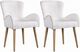 ACME Furniture Qwin 2-Piece Beige/Oak Arm Chair Set-0