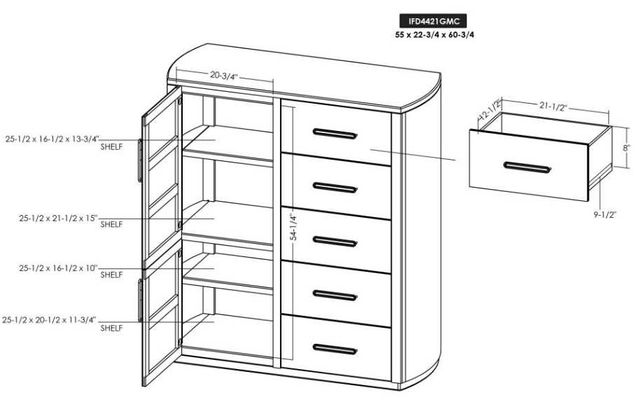 International Furniture Direct Balam Black Gentleman's Chest-2