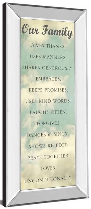 Classy Art Our Family by Sarah Gardner Mirrored Frame Wall Art-1