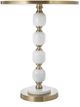 A & B Home Gold Round Side Table with White Pebbled Stand-1