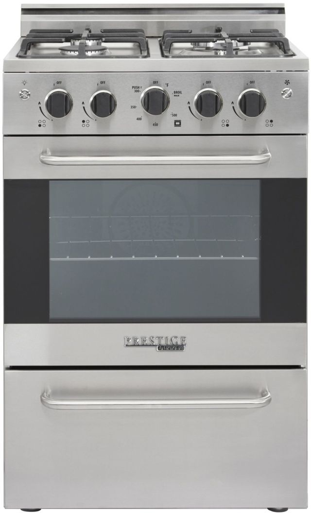 Unique® Appliances Prestige 24" Stainless Steel Freestanding Gas Range-0