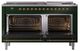Ilve® Nostalgie II Noblesse 60'' Emerald Green Pro Style Dual Fuel Range with Brass Trim-1
