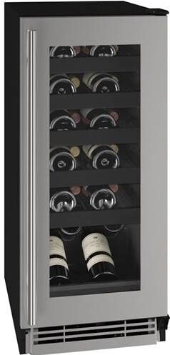 U-Line® 1-Class 15" 3.0 Cubic Feet Black Wine Refrigerator