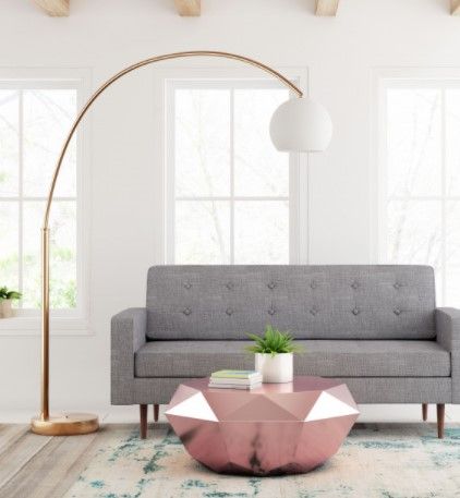 Zuo® Modern Griffith Brushed Brass Floor Lamp-1