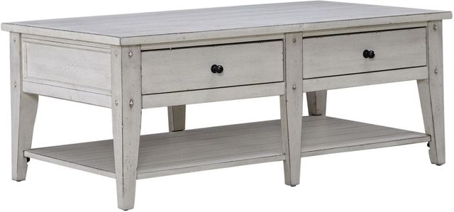 Liberty Furniture Lake House 3-Piece Weathered White Occasional Table Set-1