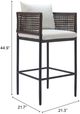 Zuo® Modern Palm Paradise Black/Gray Aluminum Outdoor Barstool-5