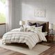 Olliix by INK+IVY Ivory/Charcoal Full/Queen Rhea Cotton Jacquard Comforter Mini Set-3