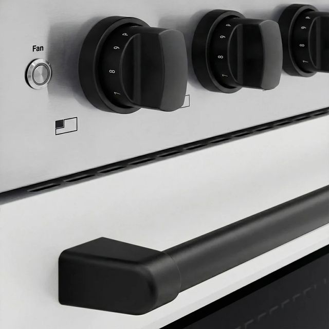 ZLINE Autograph Edition Paramount 30" Stainless Steel Pro Style Induction Range with White Matte Door and Matte Black Accents-3