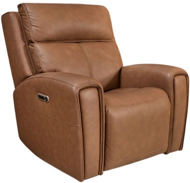 Flexsteel® Warren Classic Brown Leather Power Recliner with Power Headrest and Lumbar-0