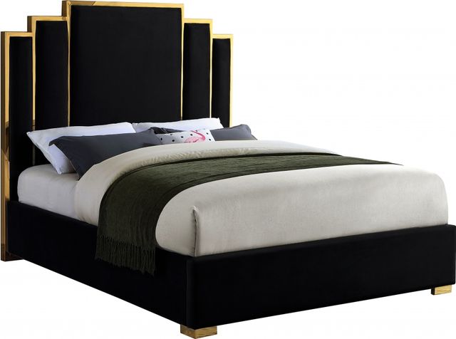 Meridian Furniture Hugo Black Velvet King Bed-0