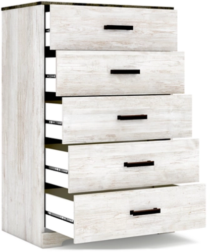 Signature Design by Ashley® Shawburn Charcoal Gray/Whitewash Chest of Drawers-1