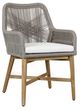 Classic Home Marley Beige/Gray Rope/Wooden Outdoor Dining Chair with Cushion-0