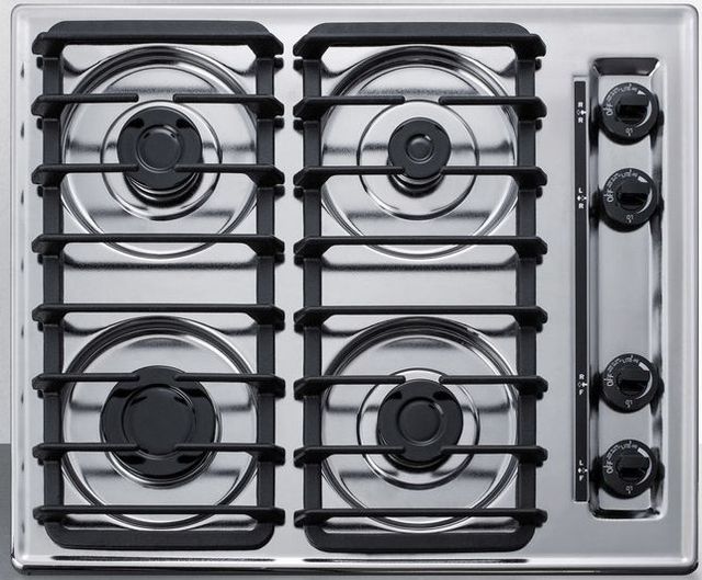 Summit® 24" Chrome Gas Cooktop-0