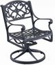 homestyles® Sanibel Black Outdoor Swivel Rocking Chair-0