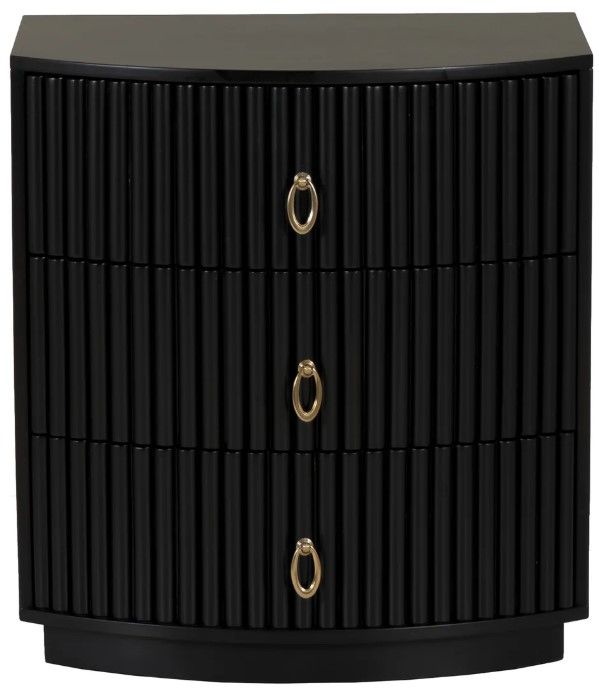 Powell® Ciarra Black 3-Drawer Nightstand-4